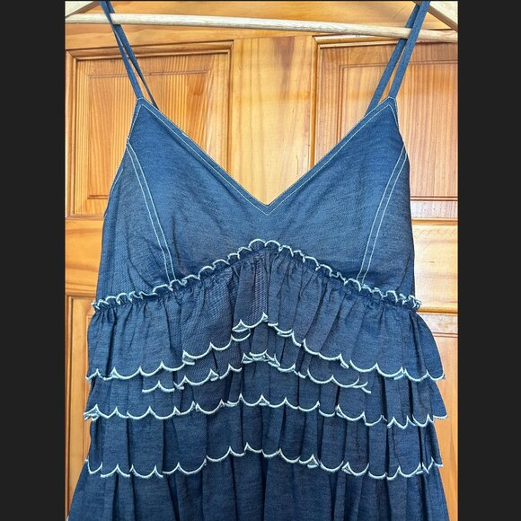 Anthropologie Denim Blue Maxi Dress - Picture 6 of 10